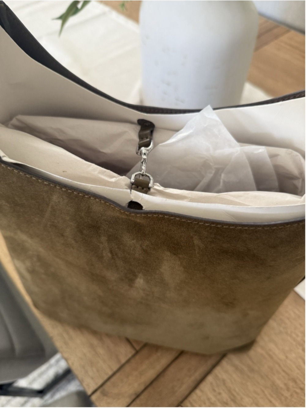 New Tory Burch Romy Olive Suede Hobo Bag I Deep Olive - Picture 7 of 16